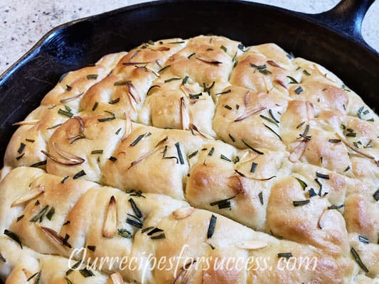 Skillet Focaccia Bread with Rosemary